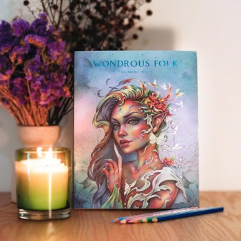 Wondrous Folk spalvinimo knyga Blue Angel